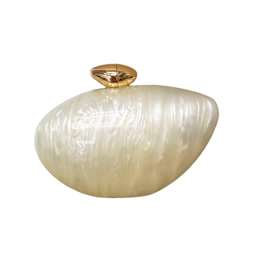 Image of Pearl Clutch Purse Acrylic Shell Clutch Bag Bridal Purse for Women Wedding Party