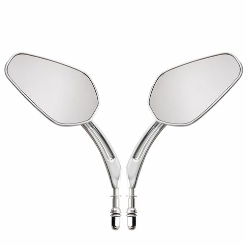 Espejos retrovisores anchos cromados de 8mm para Harley Dyna y Sportster XL