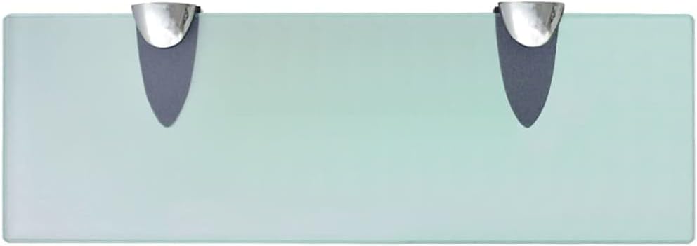 Floating Shelf Set of 2, Clear Tempered Safety Glass, High-Gloss Finish, 11.8x11.8x0.3 in, Wall Mounted Rectangular Ledge for Living Room, Bathroom, Kitchen
