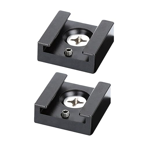 BRIGHTFUFU 2pcs Shoe Flash Adapter Adaptor Cold Shoe Base Bracket Flash Holder Bracket Flash Hot Shoe Mount Adapter Camera Cage Adapter Adapters Tripod Screw Adapter Flash Shoe Mount Black
