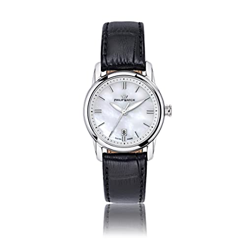 Philip Watch Kent, orologio da polso da donna, analogico, al quarzo, in pelle, R8251178508, Nero, 36mm, cinghia