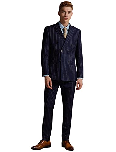 Costume homme à rayures verticales veste de mariage chic et pantalon