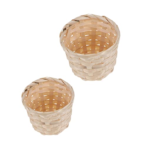 GARVALON 4 Peças Cesta De Armazenamento De Vime Vaso De Flores De Vime Caixas De Armazenamento Tecid
