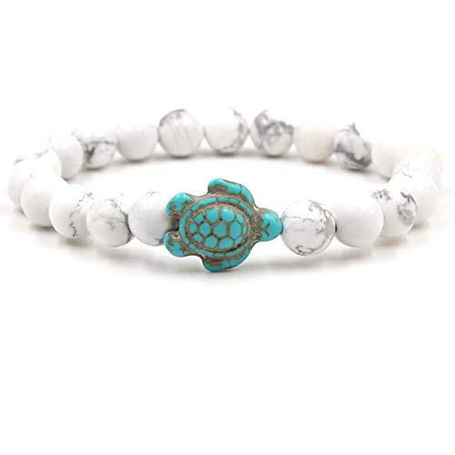 Caiyao BG-SMILE 4Pcs 8Mm Sea Turtles Beads Bracelet Turquoise Natutal Stone Elastic Stretch Bracelet thumb #3