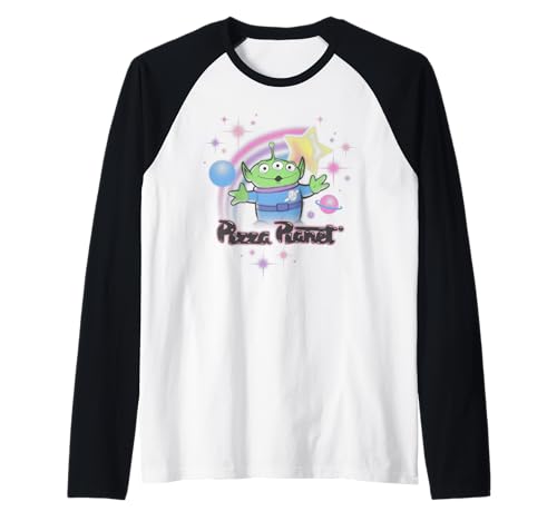 T-shirt baseball Toy Story Alien Pizza Planet raglan imprimé airbrush coton