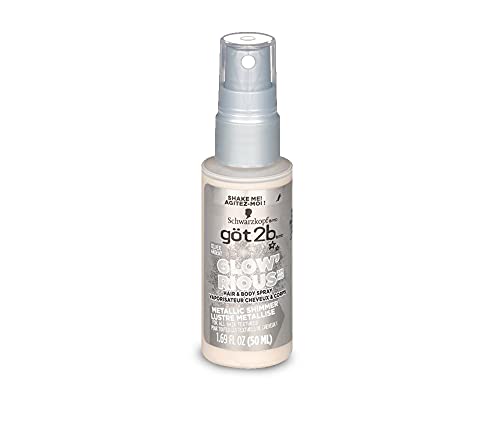 got2b GLOW'RIOUS Metallic Shimmer Hair Glitter & Body Glitter Duel Spray 1.69oz (Silver)