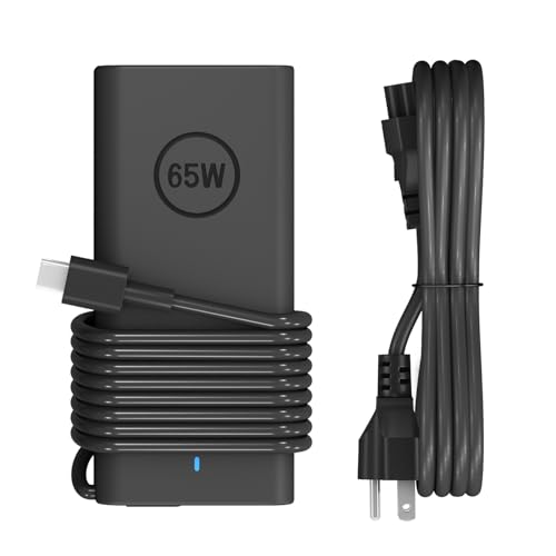 Image of 65W 45W Laptop Charger USB C Compatible with Dell Latitude 5420 5520 5320 5430 5290 7410 7420 XPS 13 9250 9360 9365 9370 9380 9350 9550 Chromebook 5190 Type C AC Adapter