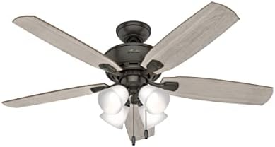 Amberlin Indoor Ceiling Fan with LED Light and Pull Chain Control