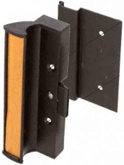 CRL Black Clamp-Style Surface Mount Sliding Glass Door Handle 3" Screw Holes for International Doors