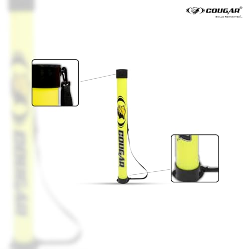 Image of COUGAR Tennis Ball Pickup Tube - 36 Inch Fluorescent Yellow PVC Tube Holds 15 Tennis Balls, Lightweight Ball Collector for Training Practice Sessions Coaching and Court Maintenance