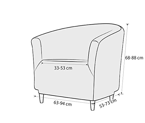 Funda de sillón barrel club elástica lavable blanca 3