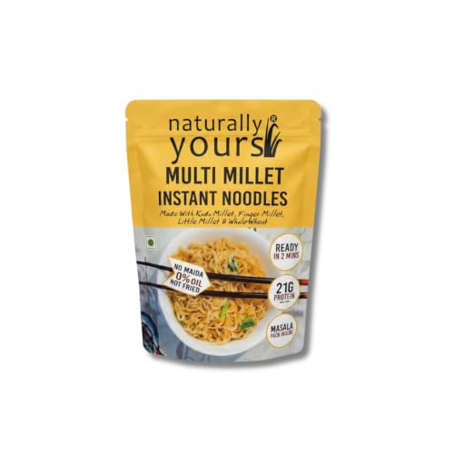 Image of Naturally Yours Multi Millet Instant Noodles 175g | Kodo & Little Millet + Whole Wheat | 21g Protein | High Fiber | No Maida | Non-Fried | No Onion No Garlic Jain-Friendly | Tastemaker | Pack of 1