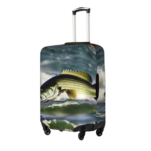 Bass Fishing Wave Print Suitcase Covers For Luggage Suitcase Cover Travel Luggage Cover Fits 18-32 Inch Suitcases2