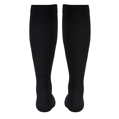 Image of Truform Compression Socks, 15-20 mmHg, Knit Women's Dress Socks, Knee High Over Calf Length