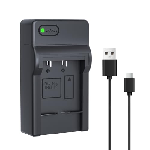 LP EN-EL19 USB-C Battery Charger for Nikon Coolpix A100 S33 S100 S2750 S2800 S3300 S3400 S3500 S3600 S4200 S4300 S4400 S5200 S5300 S6400 S6500 S6600 S6700 S6800 S6900 S7000, Son NP-BJ1 DSC-RX0