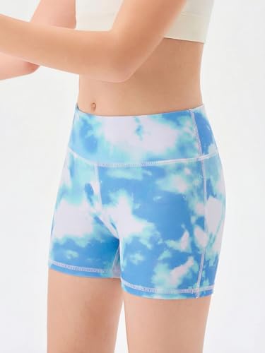 Image of Haloumoning Girls Athletic Shorts Kids High Waisted Yoga Dance Biker Shorts Comfy Gymnastics Shorts 5-14Y