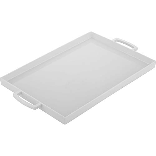 Zak Designs Large Rectangle Meeme Melamine Serving Tray, Easy to Hold with Modular Design, Perfect Kitchen Dinnerware for Indoor/Outdoor Activities