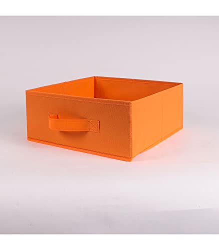 Tiroir de rangement intissé pliable 28 cm vendu par 2 (Orange)