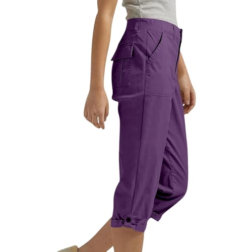 Pantalon cargo droit boutonné devant léger et décontracté - 2
