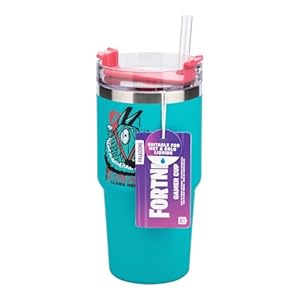 Paladone Fortnite 600 ml blau isolierte Gamer-Tasse und Strohhalm, offiziell lizenzierte Wasserflasche für heiße und kalte Getränke, Tee, Kaffee