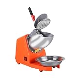 YFDGD Broyeur À Glace Électrique, Machine Rasée Commerciale, Smoothie, Petit Brise Glace Commercial for La Maison Production Rapide Glace Toutes Occasions(Orange Double Cap Double Cutter)