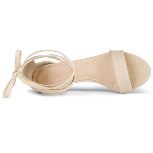 Allegra K Women's Kitten Heel Lace Up Sandals4