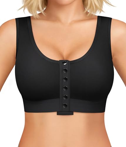 Image of BRABIC Surgical Bra Front Closure - Comfort Compression Mastectomy Bras for Women Post Surgery with Full Coverage