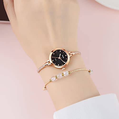 SKMEI Women Watches Bracelet Diamond Ladies Female Small Rose Gold Fashion Luxury Thin Waterproof Analog Quartz Casual Girls Wife Gifts Silver Wrist Watch