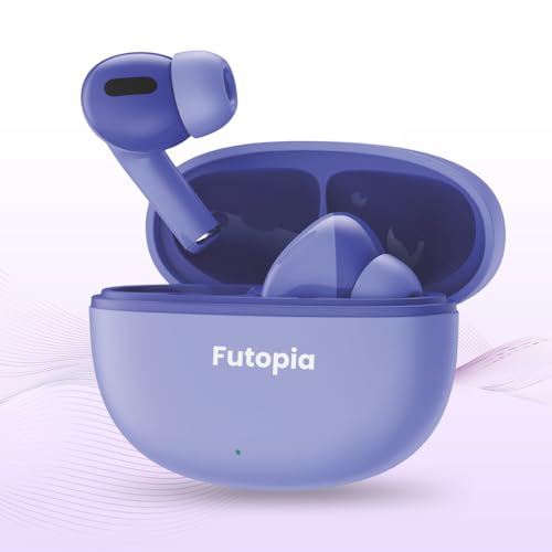 Image of FUTOPIA FirePods Bluetooth 5.4 TWS Earbuds with 13mm Drivers, Deep Bass, Type-C Fast Charging & 200mAh Charging Case- Blue