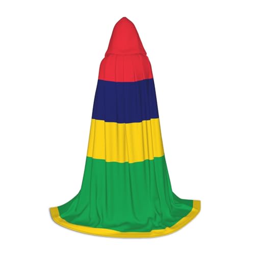ZQYTGFDC Capa con capucha de la bandera de Mauricio L para adolescentes, capa con para disfraces de cosplay de Halloween