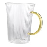 Verres à bière avec poignée - effet dimensionnel fort, assurance qualité, épais et confortables à saisir, tasses à expresso transparentes