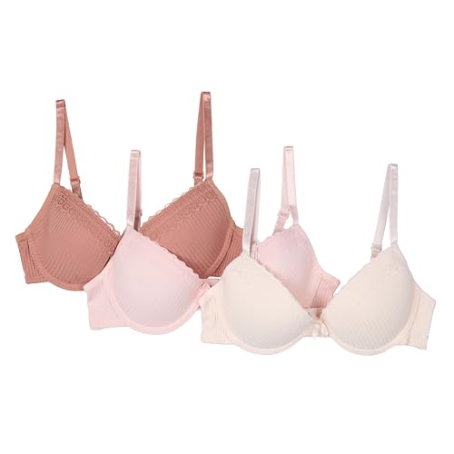TAHARI Girls' 3-Pack Structured Wire Bras