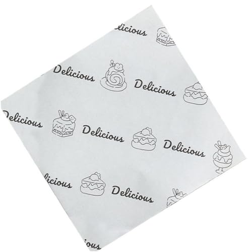 耐油紙 包装紙 ペストリー ベーキング ケーキの形 敷き紙 使い捨て 料理 ベーキング お菓子敷紙 天ぷら 揚げ物 ケーキ パン フライドポテト サンドイッチ 100個