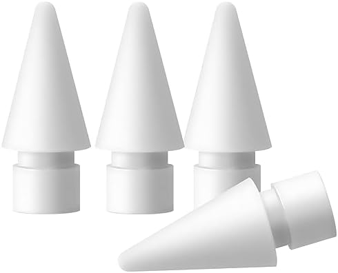 PAPERFEEL [4 Pack] Tips for Apple Pencil 2nd/1st Generation, and Apple Pencil Pro/USB-C, Highly Sensitive Precise POM Replacement Tip for Apple iPad Pencil, Pen Nib for iPad Pro/Mini/Air, White