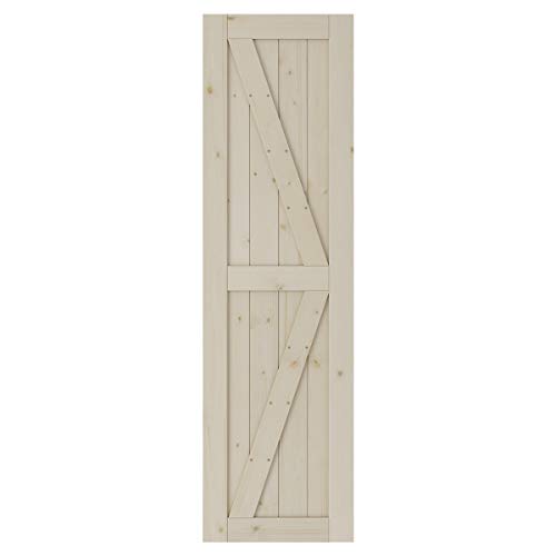 SmartStandard 24in x 84in Sliding Barn Wood Door Pre-Drilled Ready to Assemble, DIY