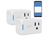 Jinvoo Dual Outlets Wifi Smart Plug, Wireless Smart Outlet - Remote Control Wi-Fi Plug Works with Amazon Alexa Echo Google Home IFTTT, 2 pack, no Hub Required Smart Socket, Offer Individually/Group C