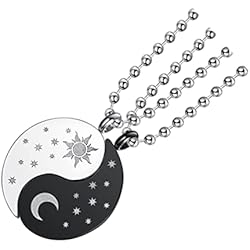 Collares De Mejores Amigos Para Hombre Y Mujer Happyyami 1 par de collares con colgante de Yin Yang de 60 cm a juego con rompecabezas, collar de parejas, cadena personalizada, collares de mejor amigo, regalos para hombres y mujeres
