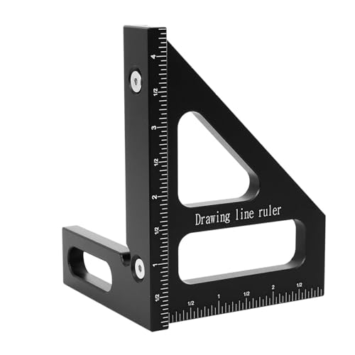 Escuadra medidor ángulos madera aluminio 45 y 90 grados miniatura 1