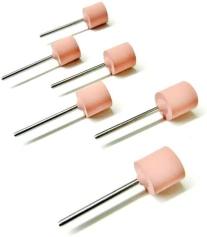 Silicone Pink Cylinder Polisher Extra Fine Mounted 12.5 x 14mm Made in Germany Pack of 10 by JTS