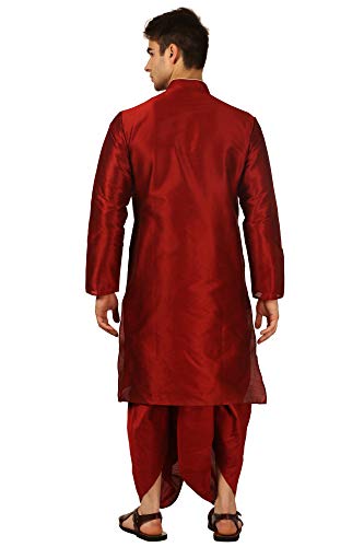 Image of Royal Kurta Men's Cotton Silk Dhoti Kurta (White)