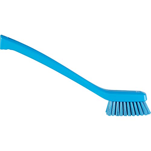 Vikan 41853 Narrow Cleaning Brush with Long Handle, Hard Bristles, 420 mm (16.5 in), Blue - Image 2