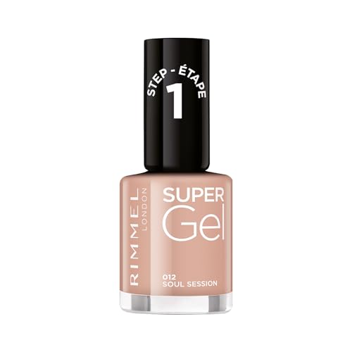 Rimmel Super Gel, 012 Soul Session, Long-Lasting Nail Polish, Glazed Finish, Easy Application, Gel-like Manicure, Chip Resistant, Clean Formula, 12ml