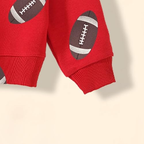 Unisex Kids Tie Dye Sweatshirt Autumn Winter Boys And Girls Rugby Printed Casual Hoodie Long Sleeve (Red, 10-11 Years)2