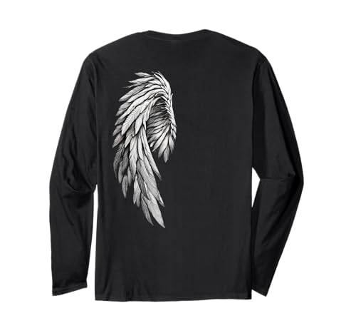 Impresión trasera de One Winged Angel Gothic Fantasy Gamer Manga Larga