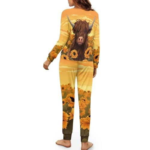 Upetstory Women Pajamas Set Long Sleeve Sleepwear Drawtsring Loungewear3