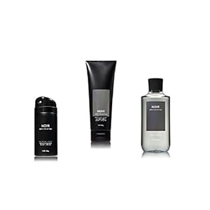 Bath and Body Works Noir Men’s Collection 3 Piece Set Includes 3.7 oz Deodorizing Body Spray, 8 oz Ultra Shea Body Cream, 10 oz 2-IN-1 Hair & Body Wash
