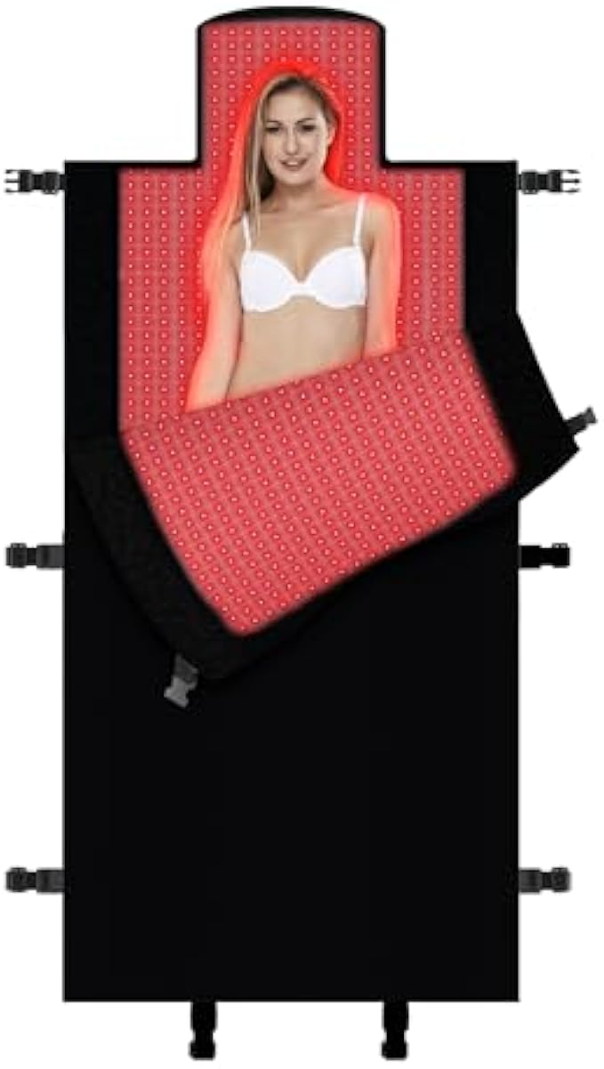 2024 New 3100pcs Dual Wavelength LED Beads 660nm&850nm Red Light Therapy Mat Full Body Used to Relieve Pain 71''x 33''（Black）