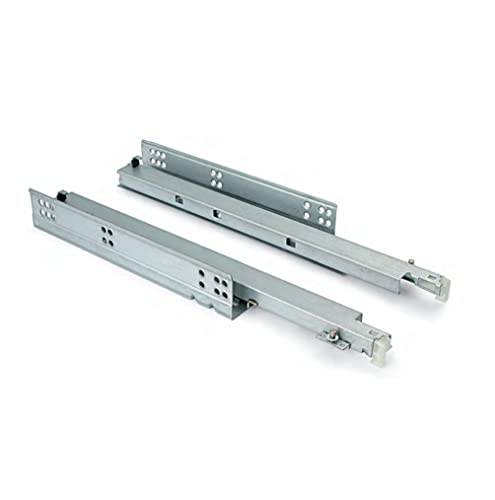 AZERODESIGN-Guias Correderas para Cajones-Rieles para Cajones-Guia Cajon Regulación Lateral en Altura-para Cajoneras-Muebles-Armario-Extracción Total con Sistema de Auto Frenado-peso de 35kg(250mm)
