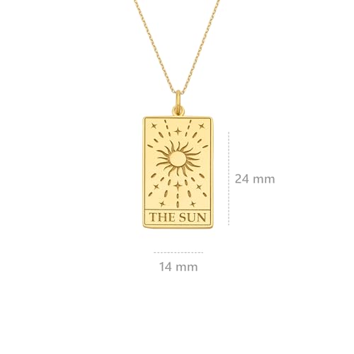 14K Gold Vermeil, The Sun, Fotune, The World, The Moon Pendant, Tarot Cards Charm,Good Luck Amulet Pendants Sterling Silver Jewelry Gift For Her3