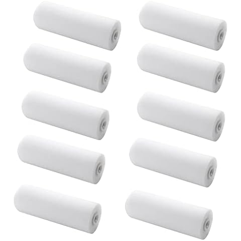 4 inch Paint Roller Covers,Foam Refill for Paint Rollers,Naps for Paint Roller Brush, Small Roller Nap with High Density Sponge Paint Roller Sleeve Replacements(10 Pieces) Cover
